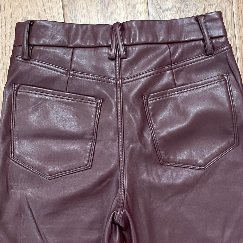 GOOD AMERICAN Red Faux Leather Pants, 10/30 - Picture 9 of 11